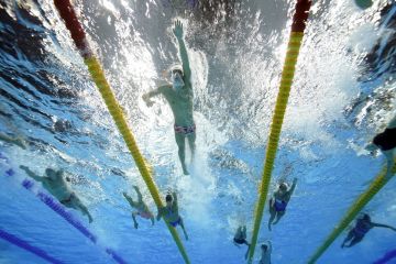 Προπόνηση κολυμβητών στους Ολυμπιακούς Αγώνες του Τόκιο 2020